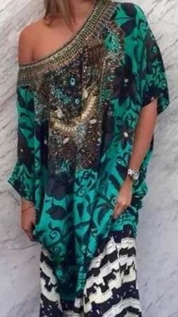 Camilla Sacromonte Round Neck Kaftan Print One Size for rent on The Volte - image 3