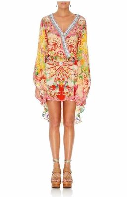 Camilla Kimono Kisses V neck Kimono Mini Dress With Tie Size 14 for rent on The Volte - image 2