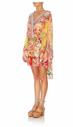 Camilla Kimono Kisses V neck Kimono Mini Dress With Tie Size 14 for rent on The Volte - image 4