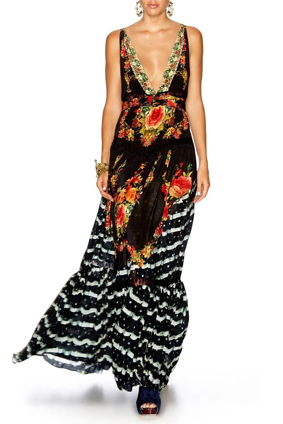 Camilla Lift the Veil V Neck Maxi Dress Print Size 14 - Image 1