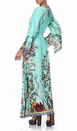 Camilla Millas Backyard Kimono Sleeve Dress With Shirring Detail Print Size L for rent on The Volte - image 2