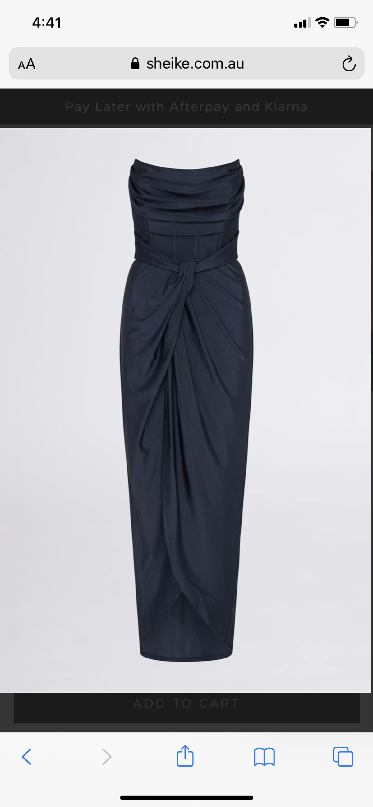 Shieke Ink Jersey Midi Dress Blue Size 6 - Image 4