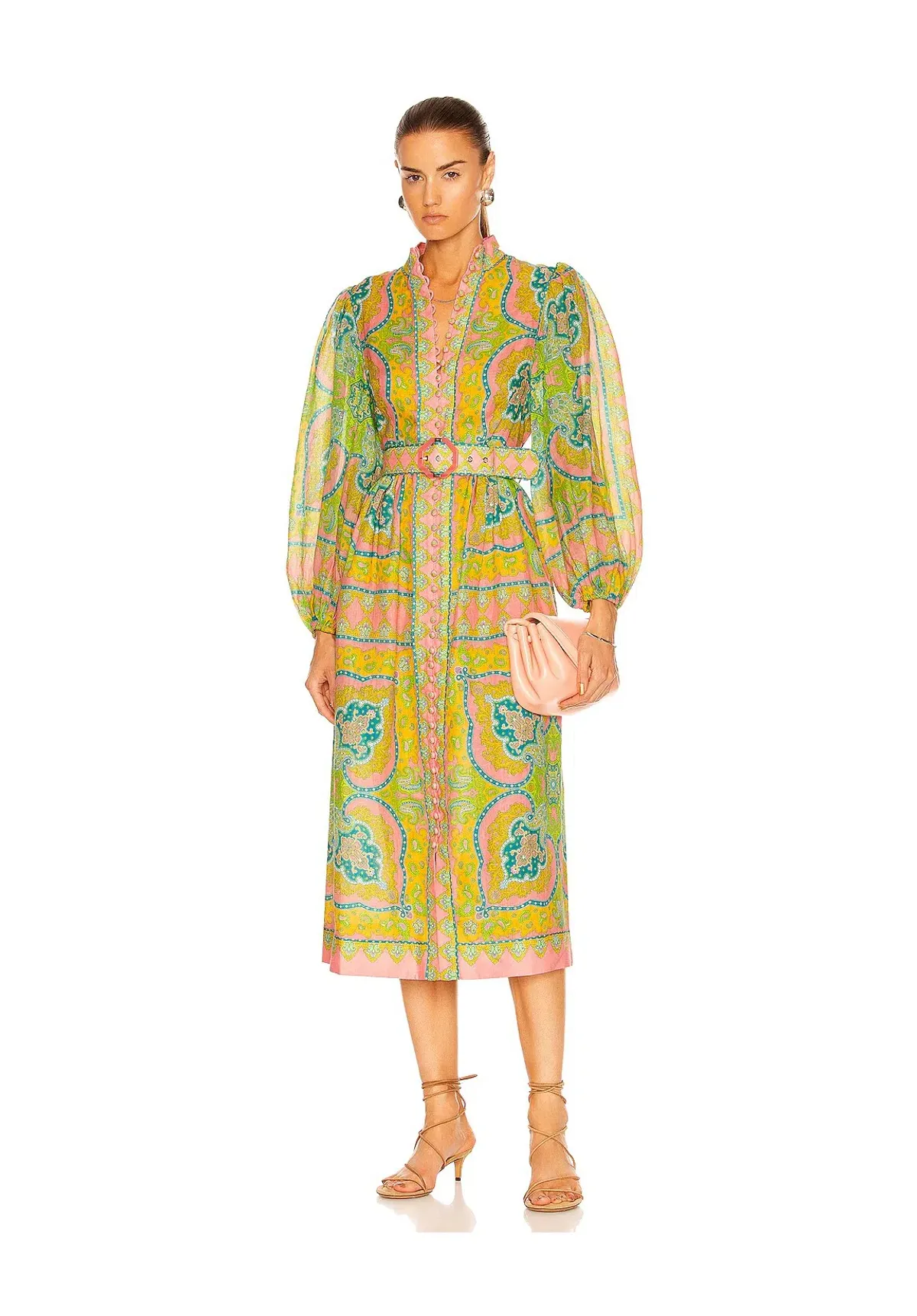 Zimmermann Estelle Buttoned Midi Dress Print Size 2/AU 12 - Image 1