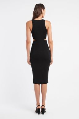 Kookai Malone Cut Out Midi Dress Black Size 10 for rent on The Volte - image 3