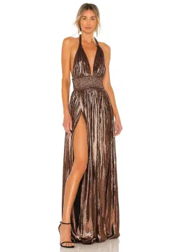 Retrofete Demi Dress Brown Size 8 for rent on The Volte - image 1