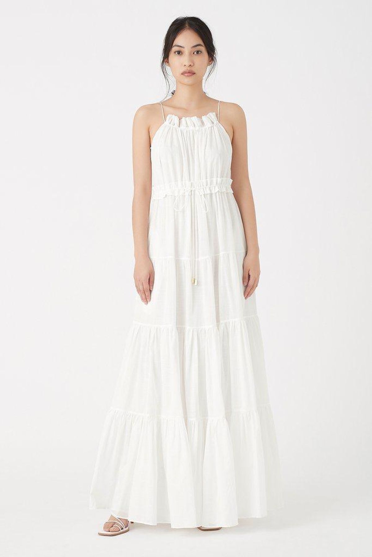 Aje Banksia Tiered Maxi Dress White Size 6 - Image 1