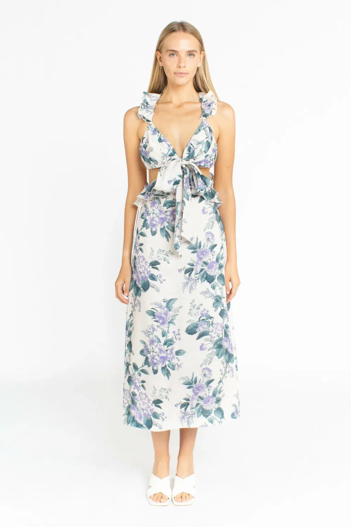 Zimmermann Cassia Ruffle Midi Dress Print 6 - Image 1