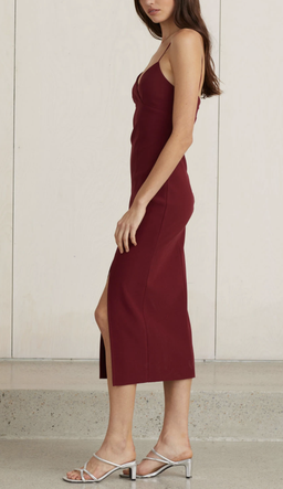 BEC AND BRIDGE LEA SPLIT MIDI DRESS BURGUNDY for rent on The Volte - image 3
