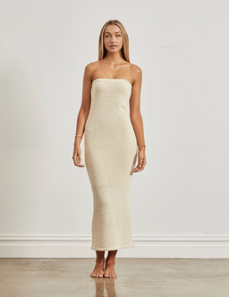 One Mile The Label Cora Strapless Maxi Dress Cream Size 10 for rent on The Volte - image 1