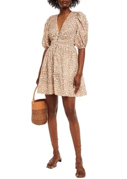 Zimmermann Carnaby Shirred Mini Dress Print Size 8 for rent on The Volte - image 1