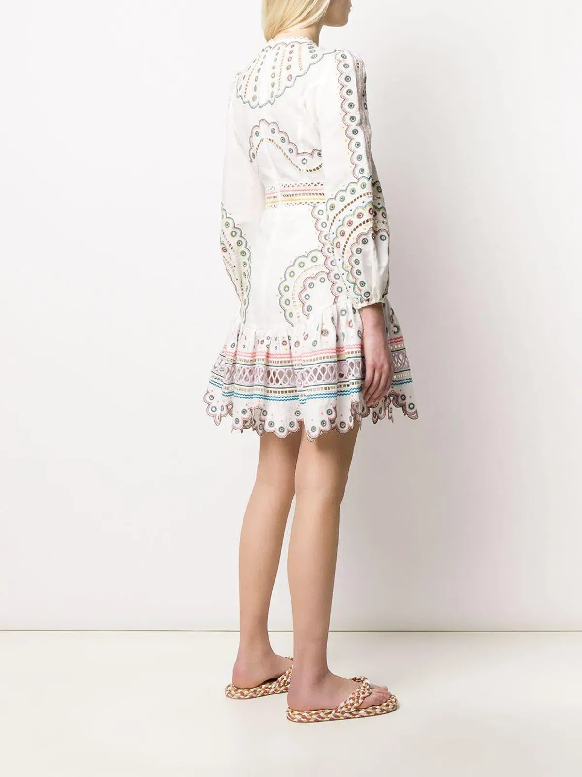 Zimmermann Peggy Embroidered Dress White Emroidered Size 12 - Image 2