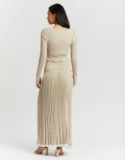 Christopher Esber Deconstruct Long Sleeve Knit Dress Cream Size 6 for rent on The Volte - image 3