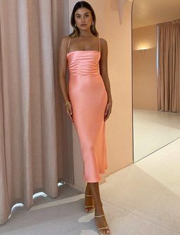 Bec & Bridge Veronique Midi Dress Coral Size 10 for rent on The Volte - image 1
