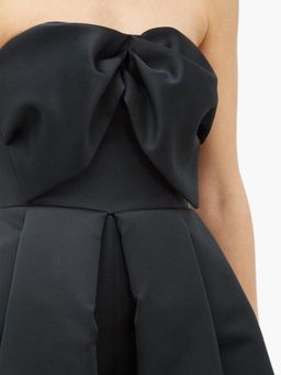 Rochas Bow Bodice Puffed Satin Gown Black Size 6 for rent on The Volte - image 3