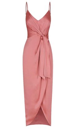 Shona Joy Luxe Tie Front Cocktail Dress Pink - Size 12 for rent on The Volte - image 2