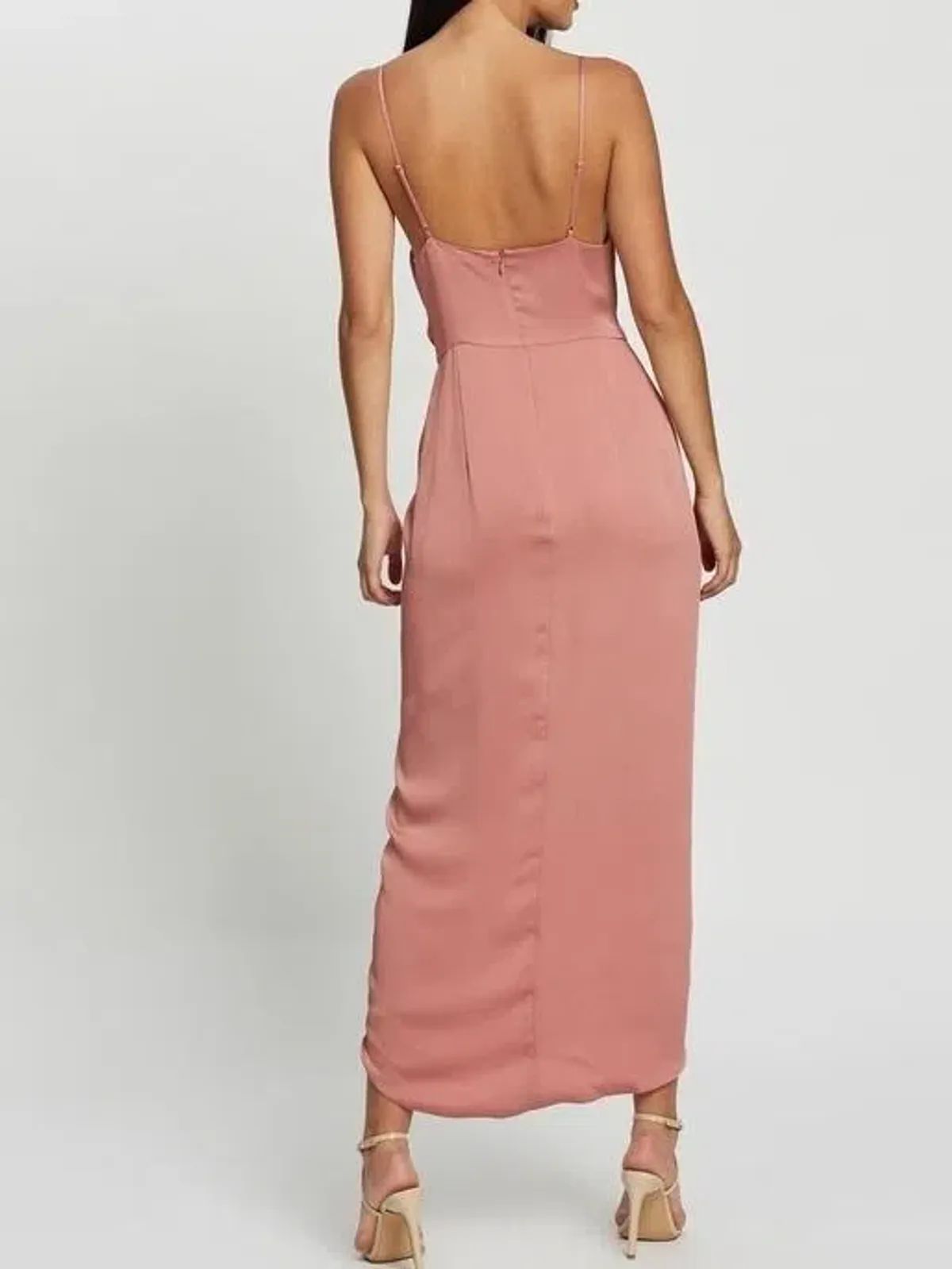 Shona Joy Luxe Tie Front Cocktail Dress Pink - Size 12 - Image 4