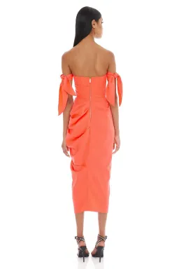 Eliya The Label Yolanda Midi Dress Orange Size 8 for rent on The Volte - image 3