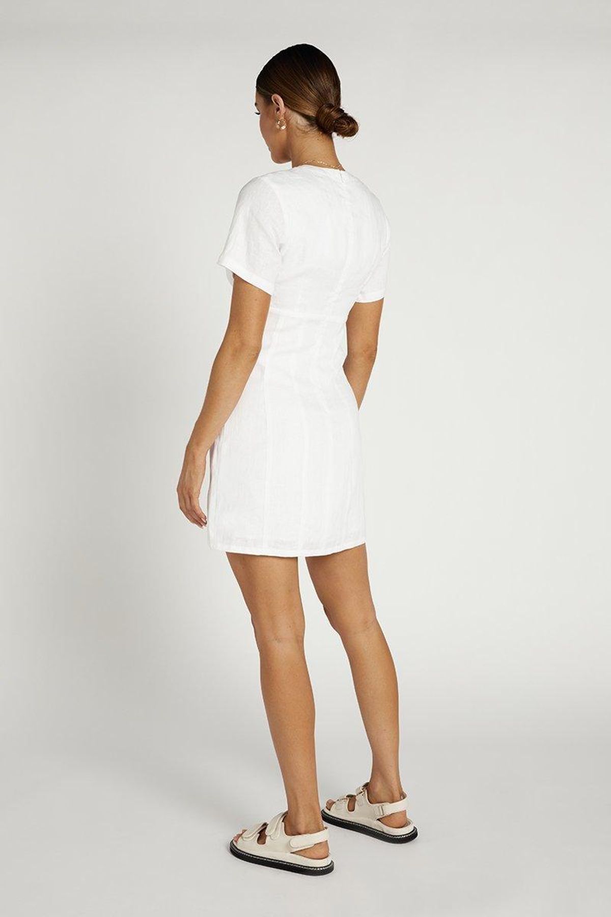 Dissh Nova Linen Mini Dress White Size 6 / XS - Image 3