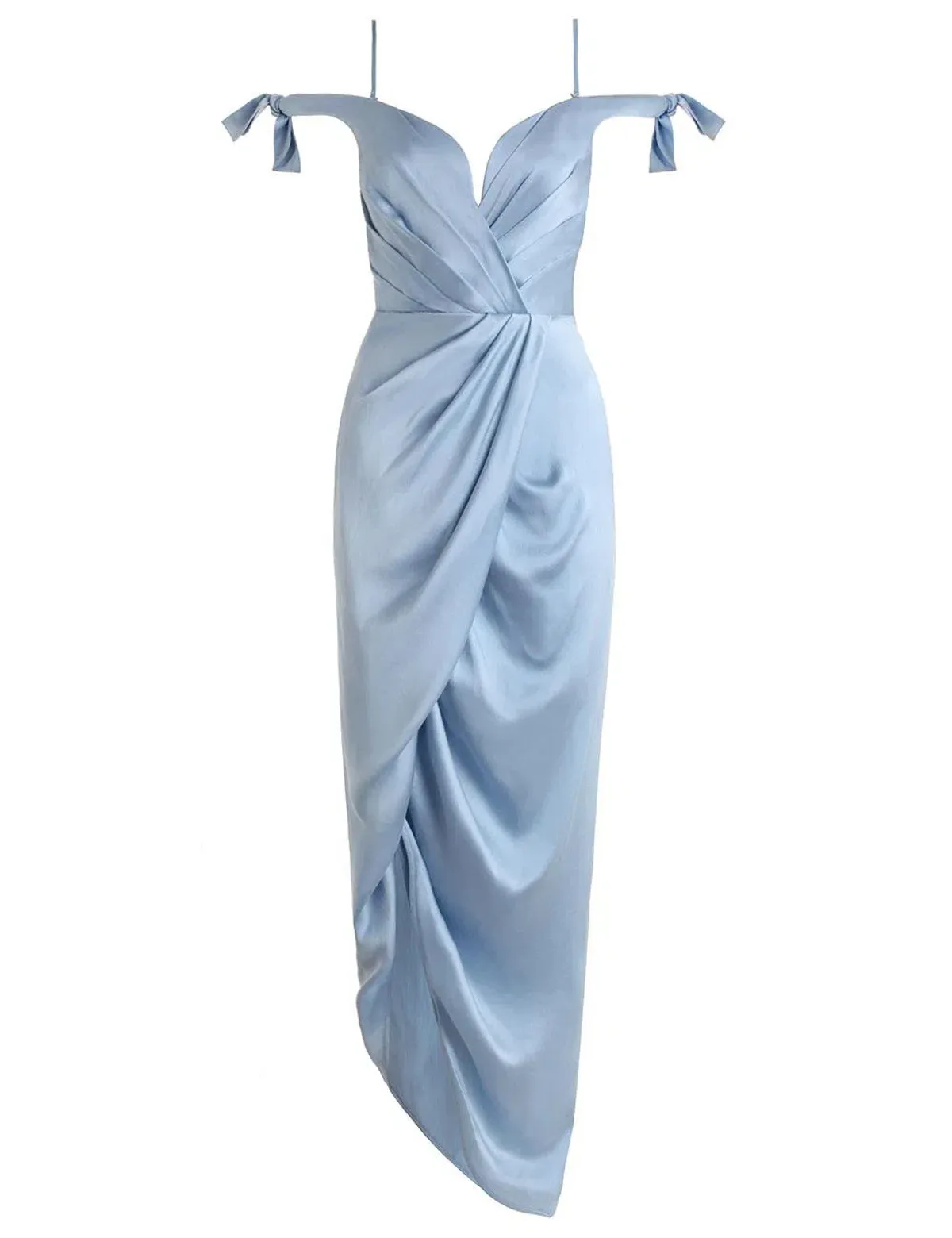 Zimmermann Winsome Drape Cocktail Midi Dress Blue Size 2/ AU 12 - Image 3