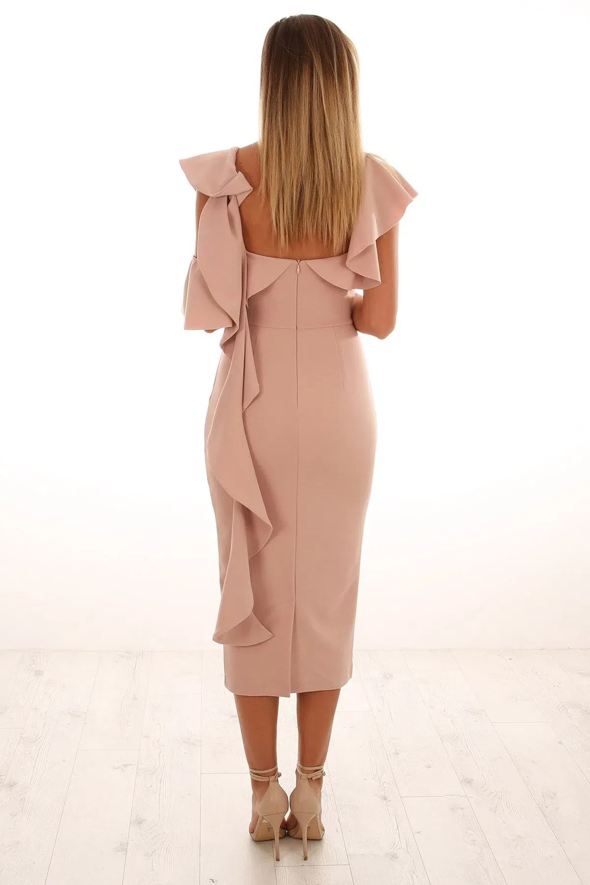 Pasduchas Romy Midi Dress Jasper Blush Size 8 - Image 2