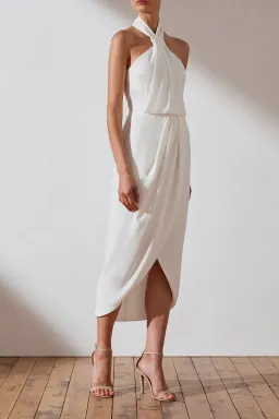 Shona Joy Core Knot Draped Dress White Size 6 for rent on The Volte - image 2