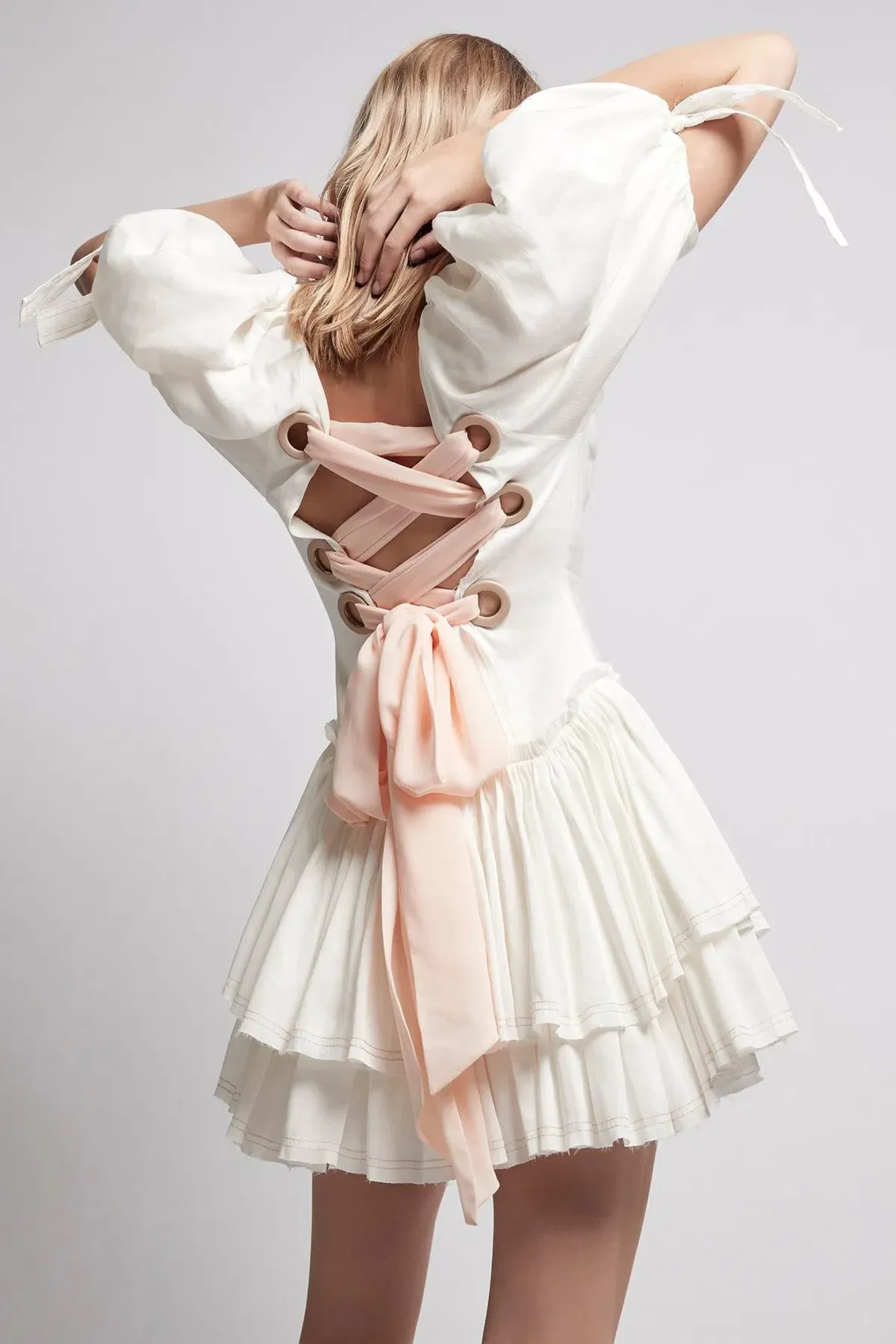 Aje Overture Laced Ballet Mini Dress White Size 8  - Image 2