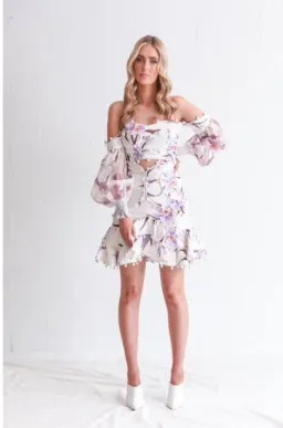 Zimmermann Corsage Bauble Bodice and Mini Skirt Set in Orchid Size 1 / Au 10 for rent on The Volte - image 1