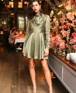 Zimmermann Scarf Swing Mini Dress Olive Green Size 0 / AU 8 for rent on The Volte - image 3