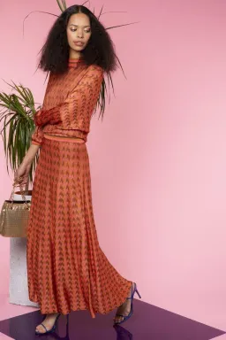 RIXO DRESS - orange dogtooth size L for rent on The Volte - image 2