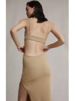 Bec & Bridge Selene V Maxi Dress Camel Size AU 6 for rent on The Volte - image 2