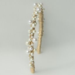 Ashlee Lauren Charlotte Pearl Headband Gold for rent on The Volte - image 3