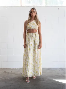 Sir The Label Clementine Set Midi Yellow Floral Print | AU 6 for rent on The Volte - image 1