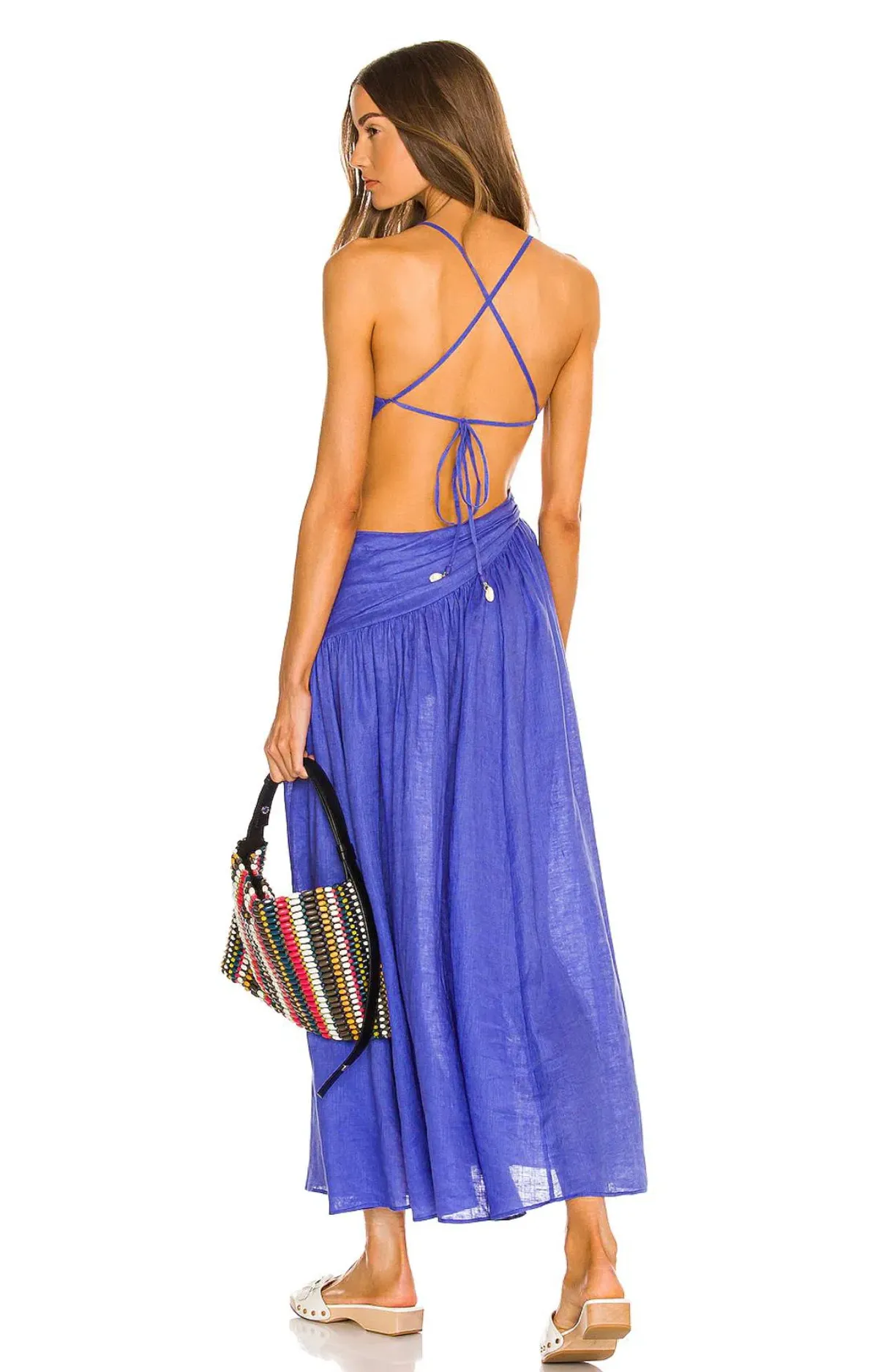 Zimmermann Tropicana Asymmetric Midi Dress Electric Blue Size 8 - Image 3