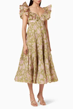 Zimmermann The Lovestruck Pleated Gown Floral Print Size 2 / AU 12 for rent on The Volte - image 4