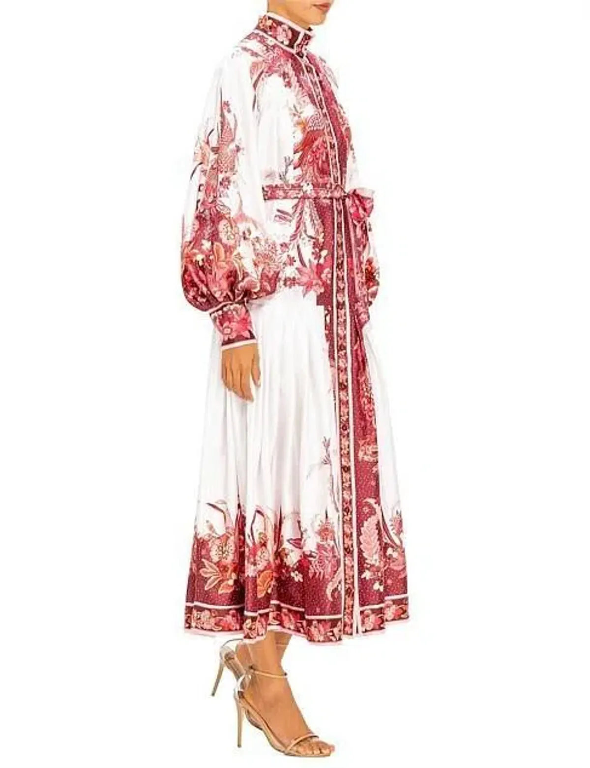 Zimmermann Wavelength Placement Midi Dress Pink Phoenix Size 1 / Au 10 - Image 3