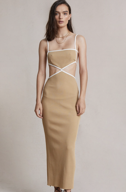 Bec & Bridge Coyote Midi Dress in Camel - Size 6 for rent on The Volte - image 3