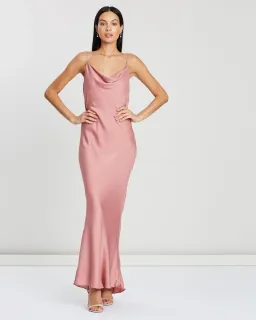Shona Joy Luxe Bias Cowl Slip Dress Rose Size 14  for rent on The Volte - image 1
