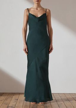 Shona Joy Luxe Bias Cowl Slip Dress Emerald Size 14 for rent on The Volte - image 1