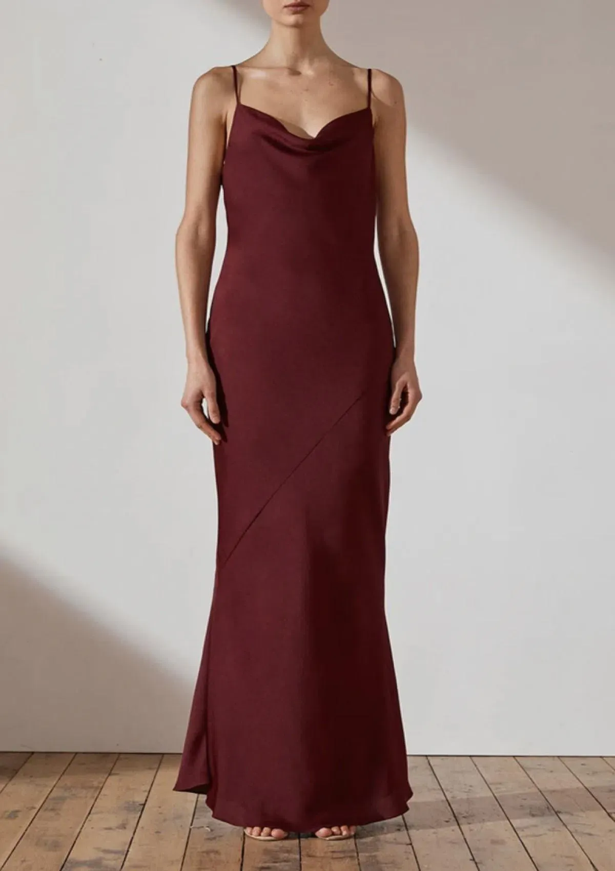 Shona Joy Luxe Bias Cowl Slip Dress Garnet Size 16 - Image 1