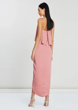 Shona Joy Luxe Cocktail Frill Dress Rose Size 10  for rent on The Volte - image 2