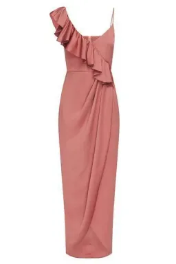 Shona Joy Asymmetrical frill dress for rent on The Volte - image 3