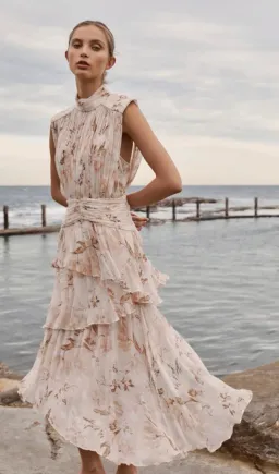 Shona Joy NINA SLEEVELESS RUCHED MIDI DRESS for rent on The Volte - image 2