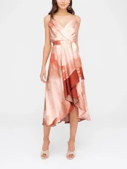 Sheike V Neck Sleeveless Dress Peach Size 14 for rent on The Volte - image 1