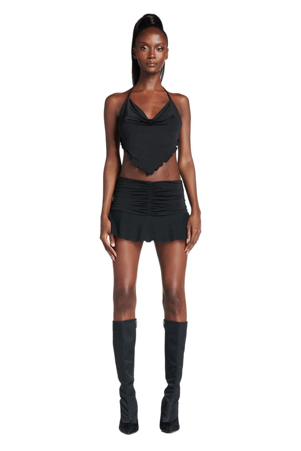 I. AM. GIA Circe Crop Top & Skirt Set Black Size Small  - Image 2