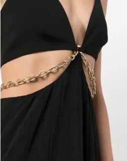 Jonathan Simkhai Lyla Chain Cut-Out Dress Black Size 4 for rent on The Volte - image 5