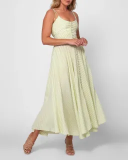 BY JOHNNY Pistachio Stripe Sun Dress Size 12 for rent on The Volte - image 4