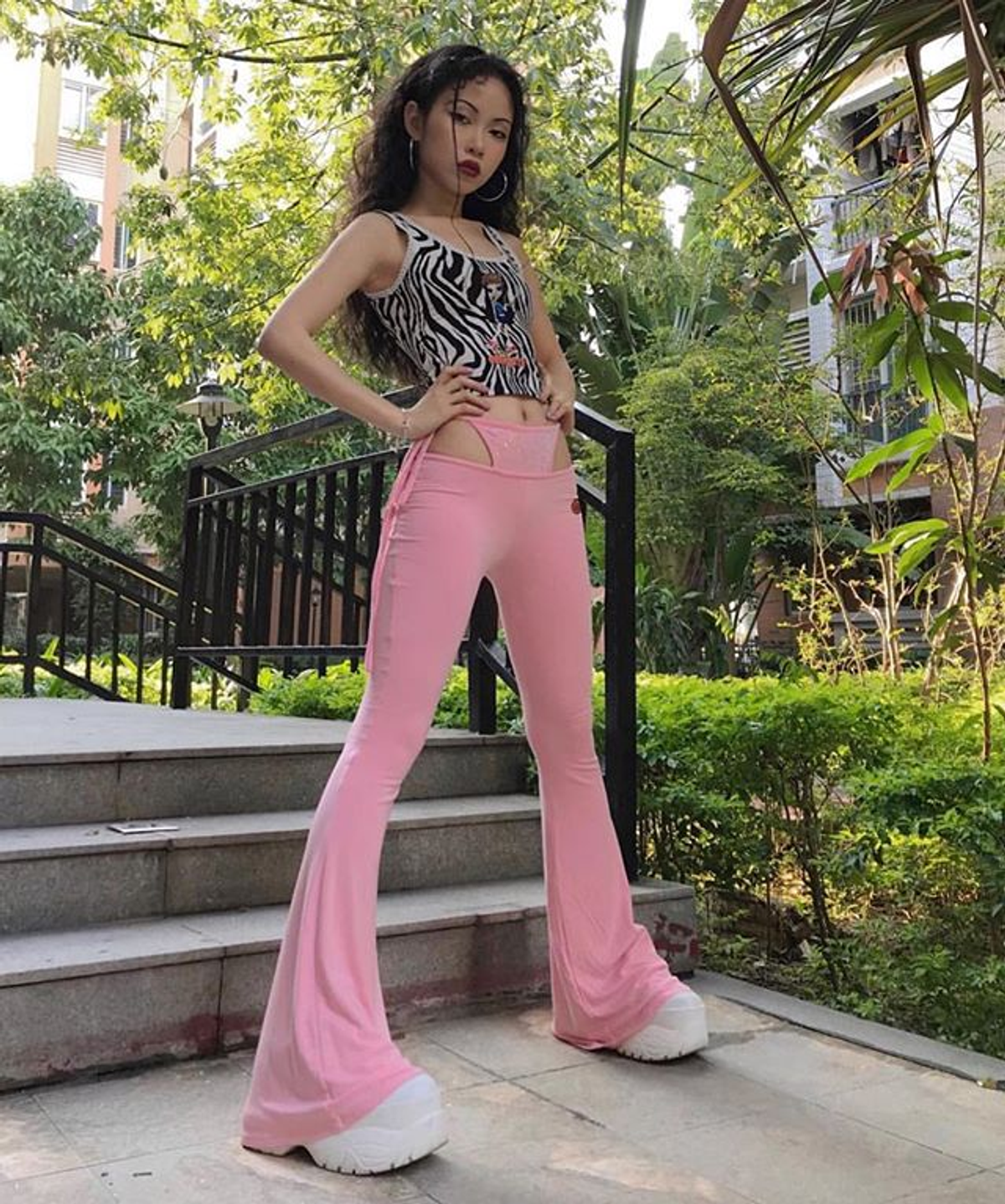 I.AM.GIA O Mighty OG G-String Flare Pants Pink Size  / AU 8 - Image 1