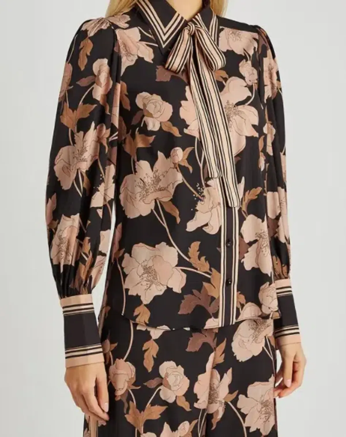 Zimmermann Concert Peonies Shirt Black Peonies Size 8 - Image 2