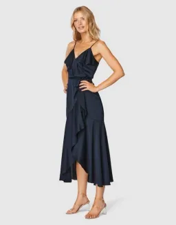 Pilgrim Cindy Midi Dress Size 12 Navy Blue for rent on The Volte - image 2