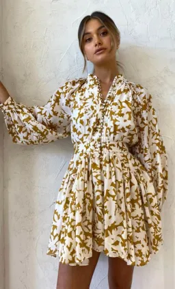 Acler Wolcott Mini Dress in Sienna Shadow Size 10 for rent on The Volte - image 2